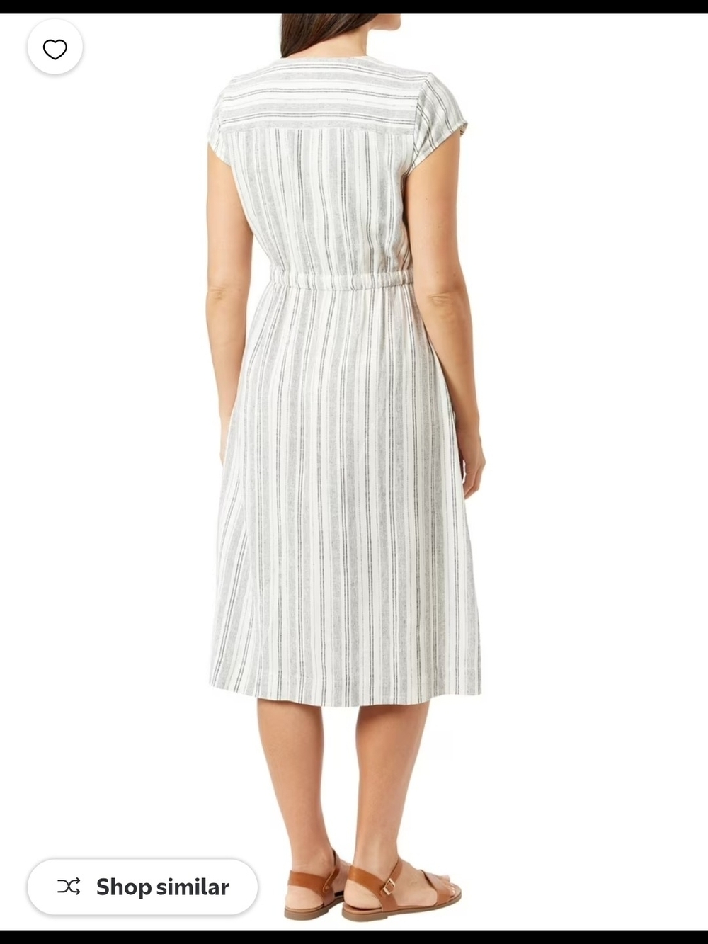 Striped Button-Front Midi Dress - Picture 3 of 6